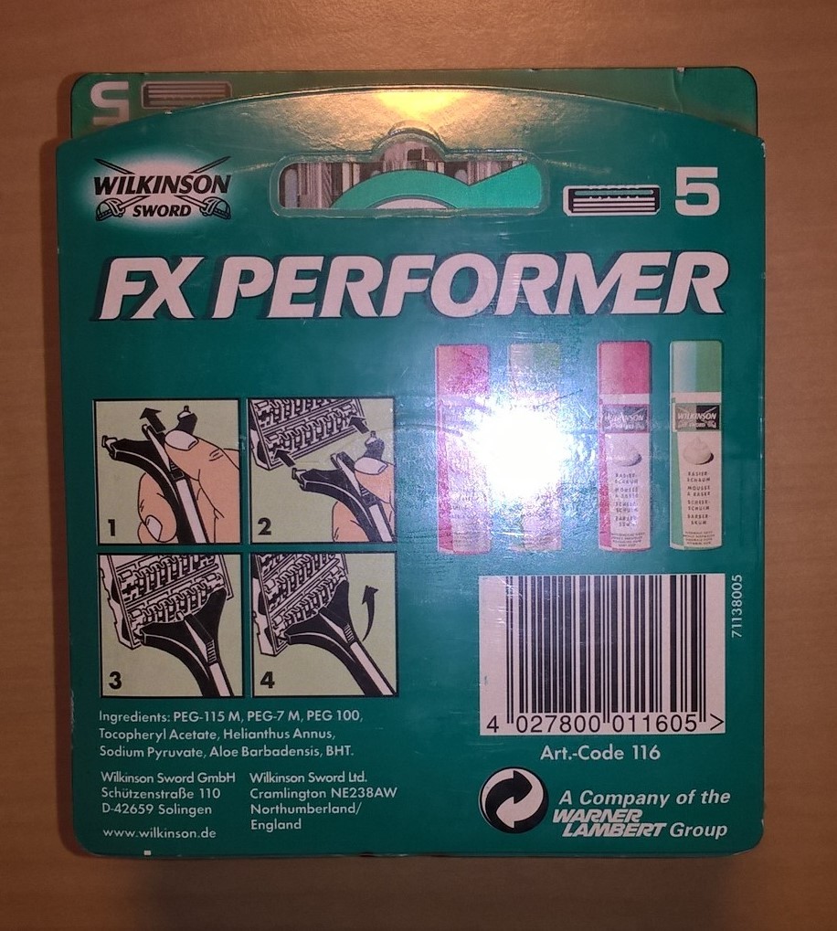 10 x Schick Wilkinson Sword FX Performer ft Tracer Razor 5 Pack 50
