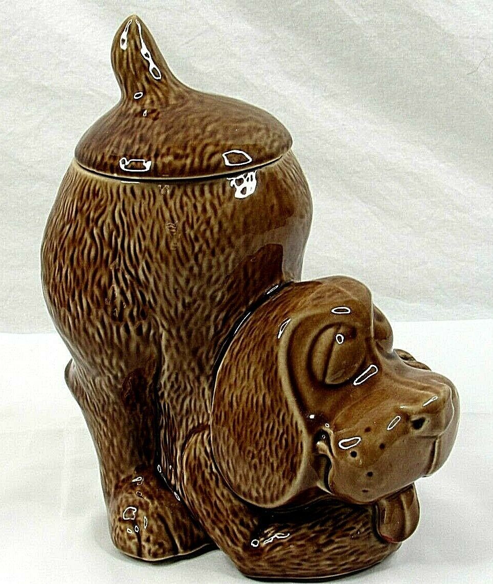 McCoy Dog Cookie Jar 0272 USA Vintage Brown Ceramic - McCoy