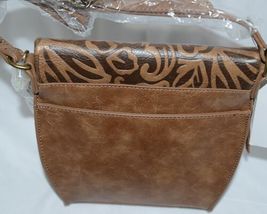 Simply Noelle Brand Tan Brown Color Floral Leaf Pattern Womens Purse image 5