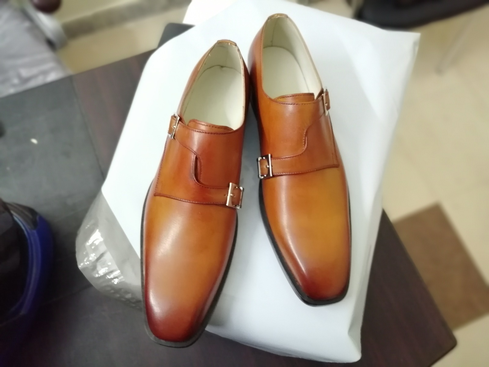 NEW  Handmade Fashion brown Shoes, Mens Formal Leather Shoes, Men's Double Monk