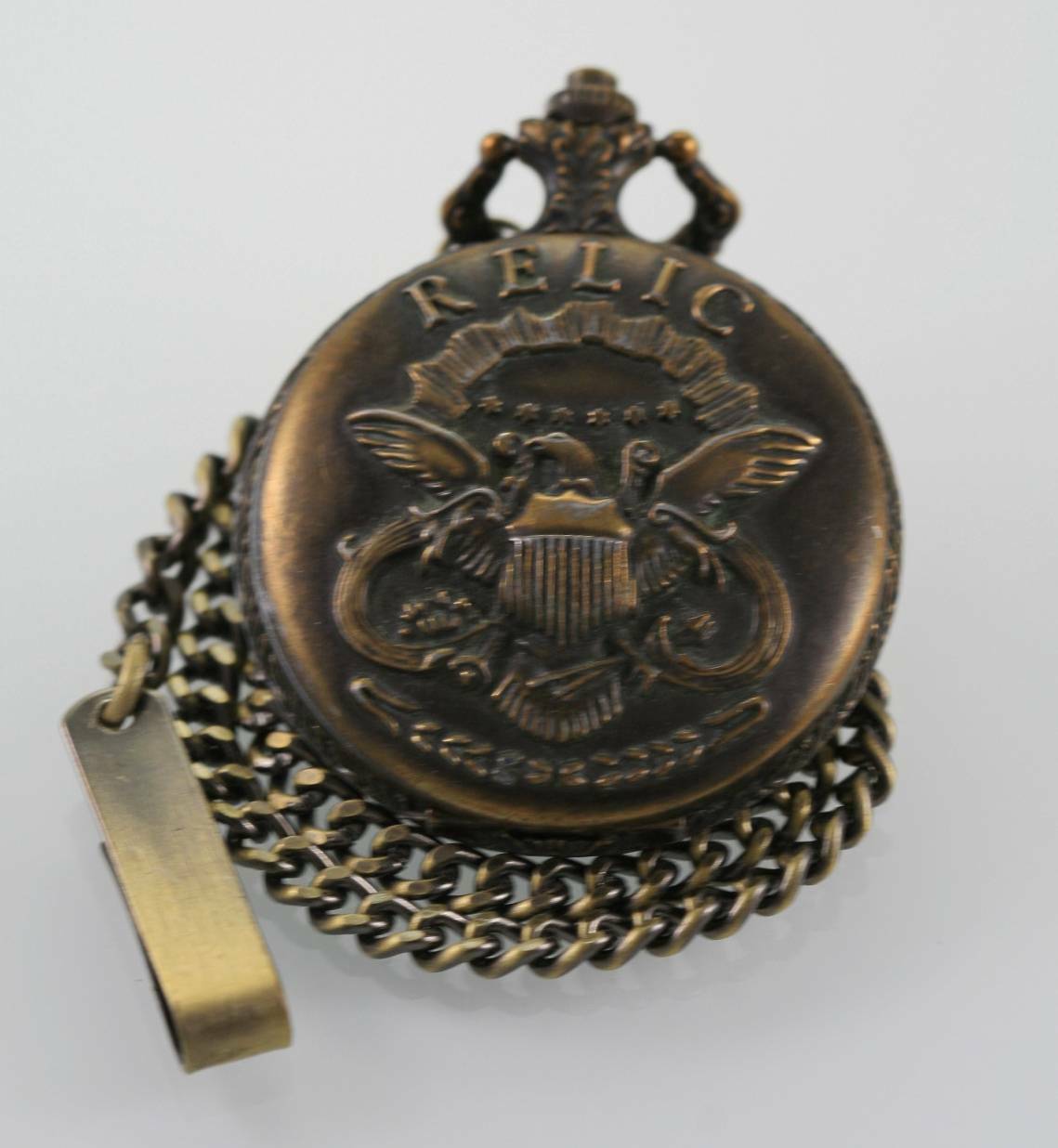 Relic by Fossil Pocket Watch Antiqued Matte Stainless Gold Copper