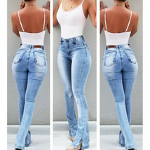 Flare Bottom Women Jeans Bell Pants High Retro Wide Denim Leg Waist New ... - $16.81+
