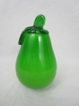  Murano Style Hand Blown Glass Fruit Green Pear - $10.00