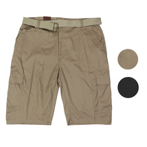 LR Scoop Men's Multi Pocket Casual Golf Belted Cargo Dress Shorts Big Plus Sizes