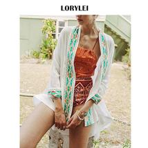 Y front short back long beach top swimsuit cover up tunic women summer beachwear cotton thumb200