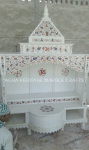 Marmor Weiß Mandir Tempel Precious Eingelegt Design Hindiusm Religiös Dekor E426 - $17,855.31