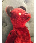 unique antique dark red teddy bear.  Glass eyes - $255.00