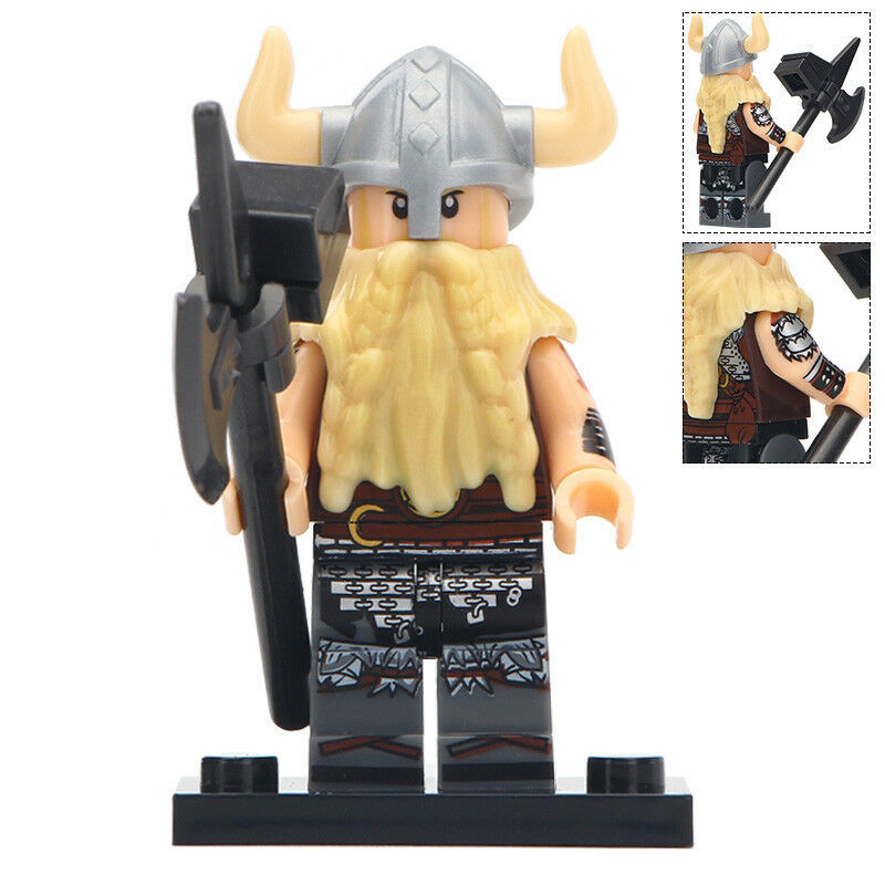 Ancient Viking Warrior (Helmet with Horns) Lego Minifigures Includes
