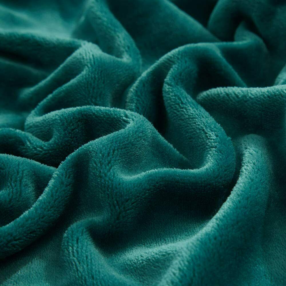 Nice! Blanket Plush Sherpa Fleece Dark Green 50x60" Throw Home Decor