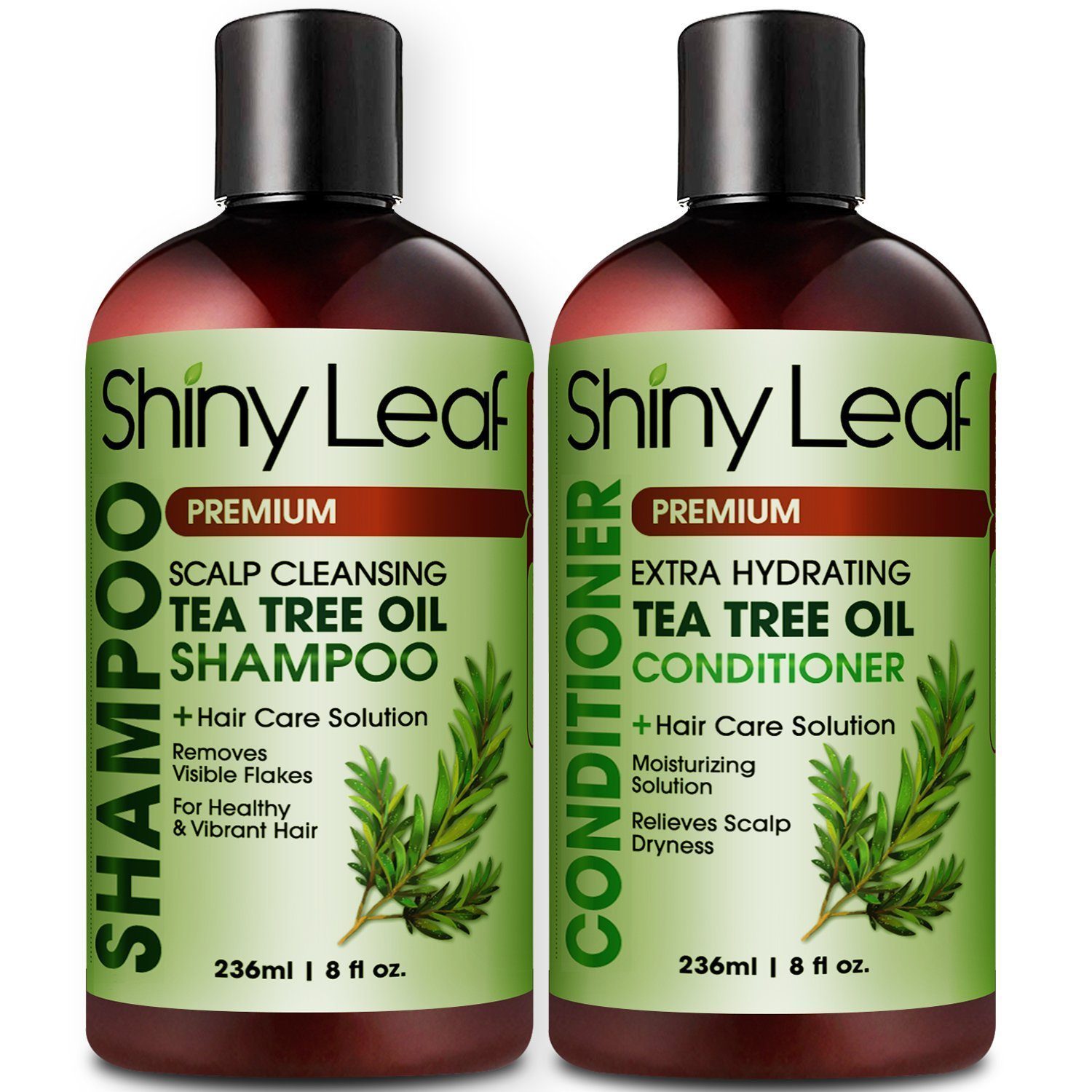 Tea Tree Oil Shampoo and Conditioner Set - Natural Anti Dandruff Lice ...