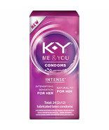 (LOT OF 2) KY Me &amp; You Condoms INTENSE For Her &amp; Him 24 Lubricated Exp 7... - $18.69