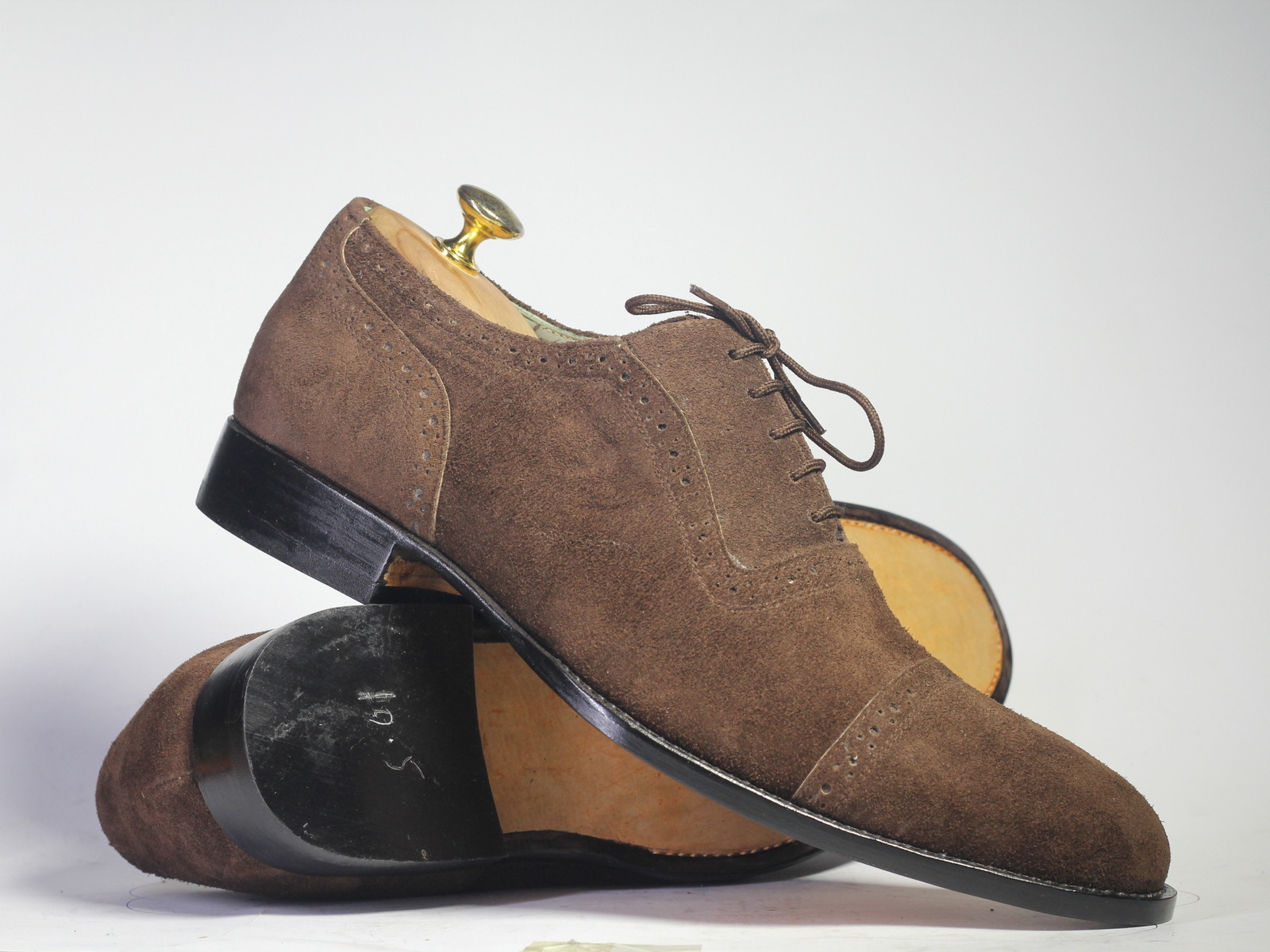Handmade Men's Brown Cap Toe Suede Shoes, Men Lace Up Dress Formal ...