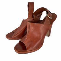 Cole Haan sequoia tan leather peep toe sling back heeled booties 9.5 MSR... - $40.00