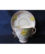 Vintage English Bone China Cup and Saucer, Multicolored Floral - Old Roy... - $15.99