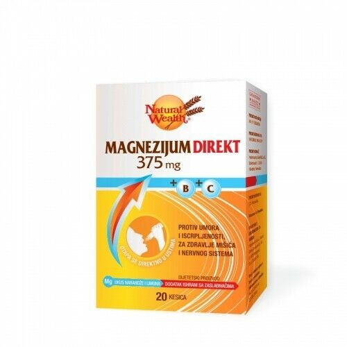 2X Natural Wealth Magnesium Direct 375mg 20 sachets - $23.01