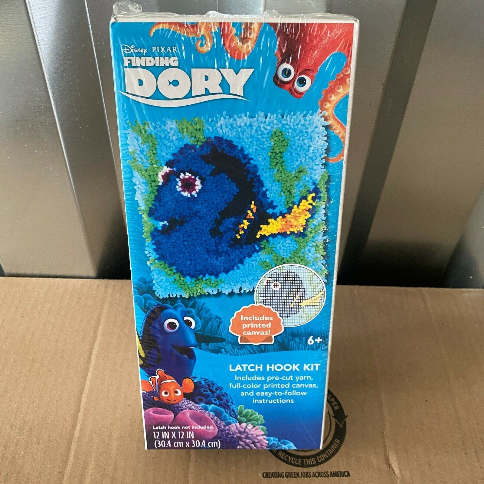 Finding Dory Latch Hook Kit Disney Pixar Nemo Canvas & Yarn Included New 12"x12" Latch Hooking