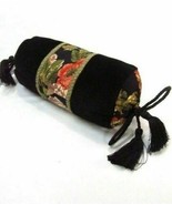 Waverly Harbor Square Floral Velvet Black Tasseled Neck-Roll/Bolster Pillow - $41.00