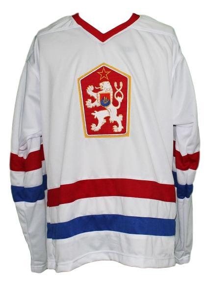 Any Name Number Czechoslovakia Retro Hockey Jersey New White Hasek Any Size