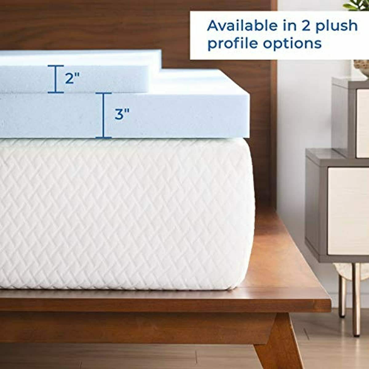 Linenspa 2 Inch Gel Infused Memory Foam Mattress Topper, Full