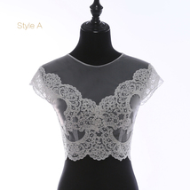 Illusion Neckline Lace Tank Tops Sleeveless Embroidery Lace Bridesmaid Tank Tops image 4