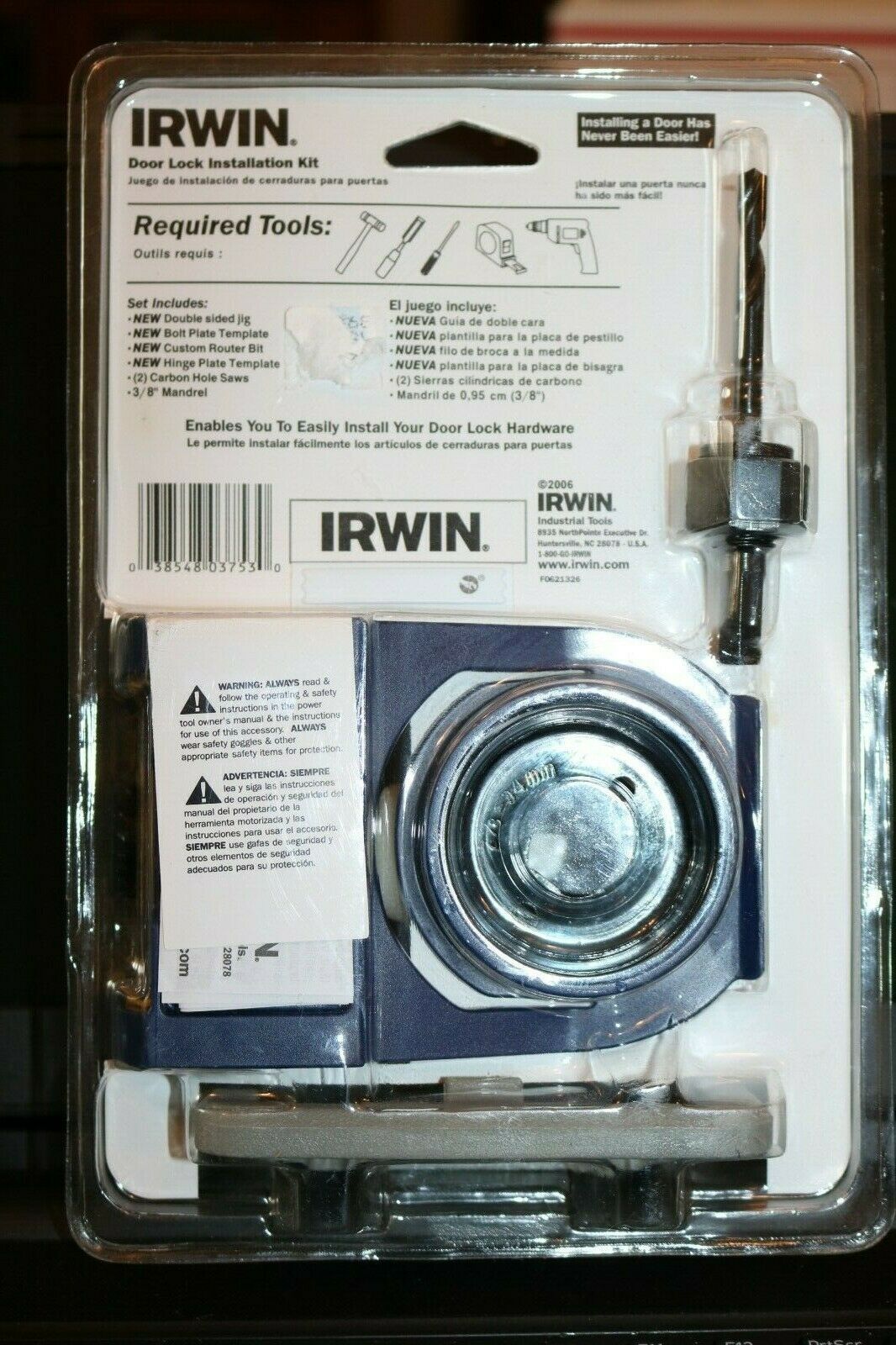 Irwin 3111001 Door Lock Installation Kit With Bonus Router Bit / Latch