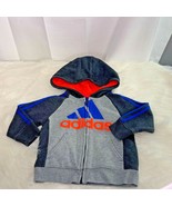 Adidas Infant Sz 12 Months Blue Gray Orange Zip Up Athletic Jacket  - $7.69