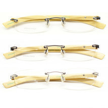 Bamboo Frame Light Weight Reading Glasses Men Women Rimless with Spring ... - $5.95