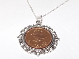 Sterling Silver 24in chain Fancy Pendant 1957 Lucky sixpence 62nd Birthday