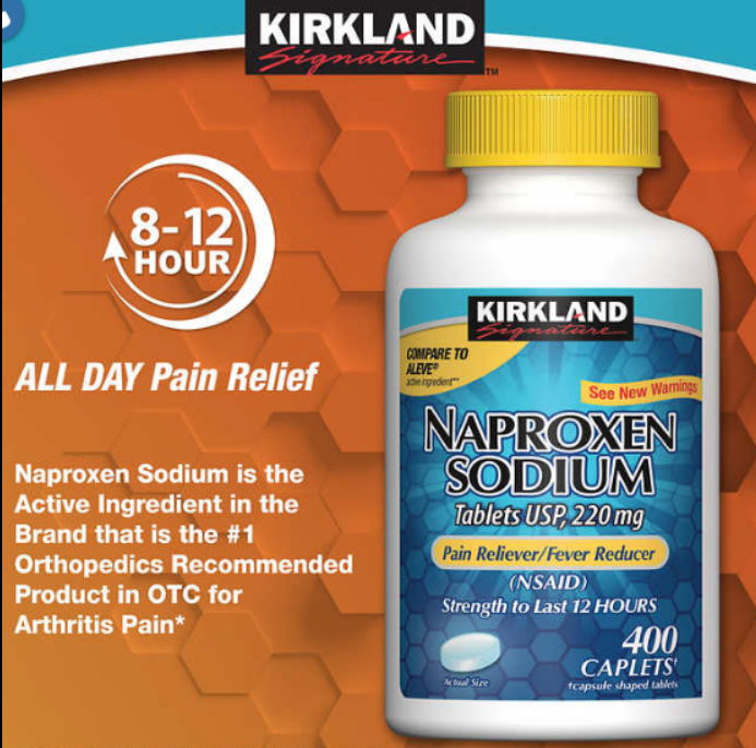 Kirkland Signature Naproxen Sodium 220 mg., 400 Caplets Vitamins & Lifestyle Supplements