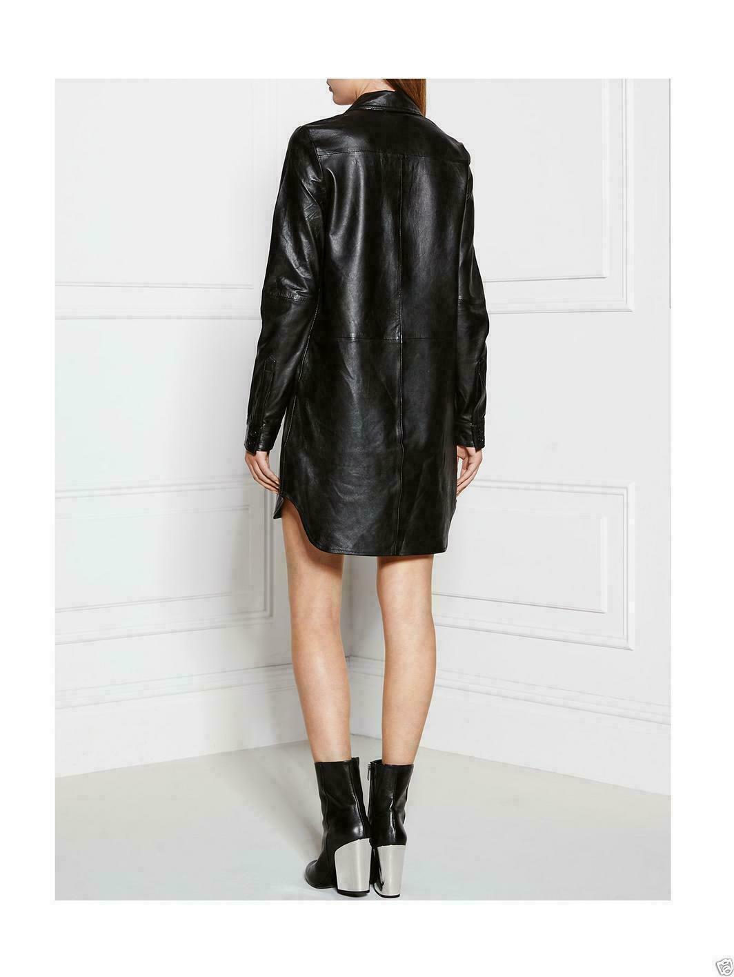 Women's Genuine Lambskin Leather Designer Party Wear Sexy Black Leather ...