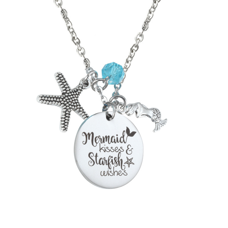 Mermaid Kisses Stylish Wishes Silver Mermaid Chains Necklace Fashion Jewelry