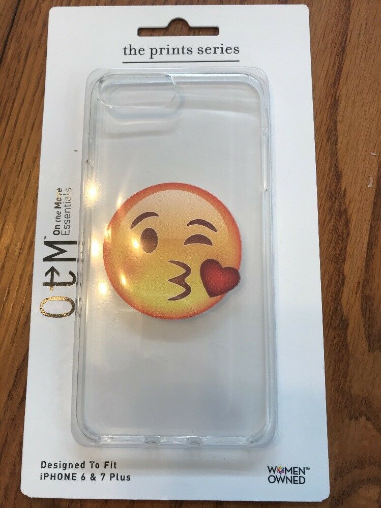 On The Move Essentials ~ Clear Case Kissing Face Emoji Print iPhone 6 & 7 Plus