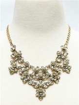 New Banana Republic Gold Tone Flower Statement Glass Necklace 18" w 2" extender - $44.50