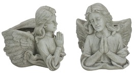 11&quot; Gray Praying Angel Bust Outdoor Garden Statue Planter - $115.99