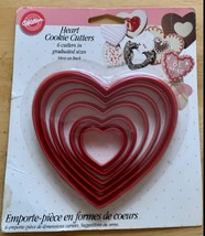 Wilton Heart Cookie Cutters 6 in Graduated Sizes Original Package Vintage - $13.85
