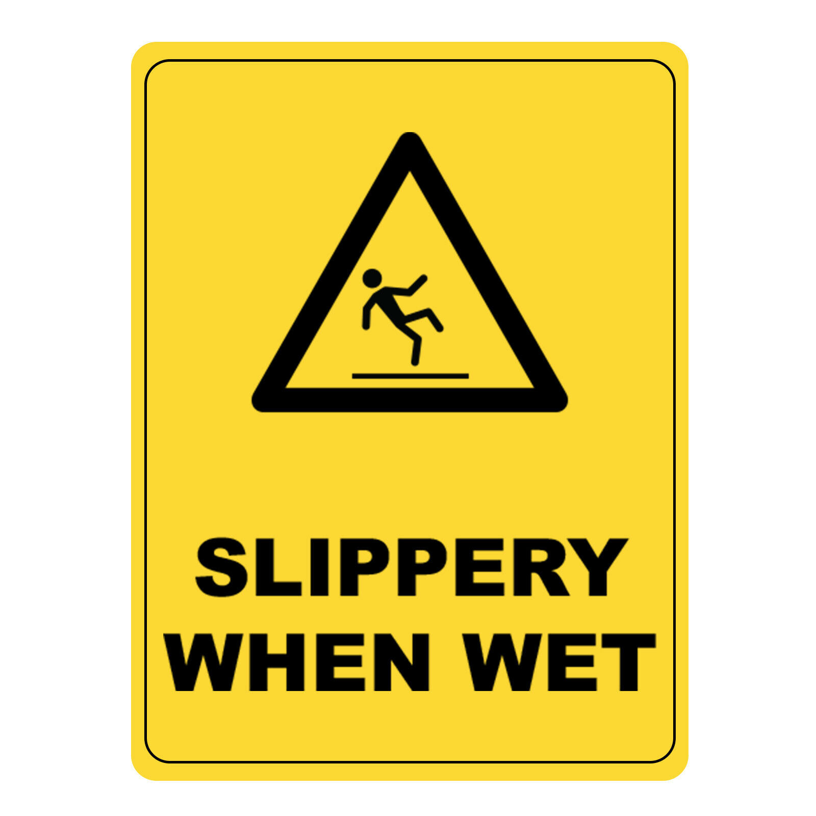 Slippery When Wet Warning Sign, Metal/Aluminium Dangerous Safety.