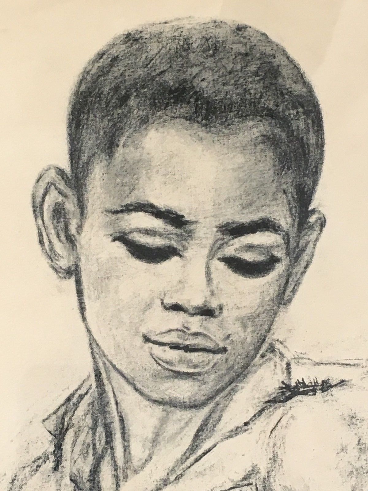 J Macdonald Henry Jamaican Boy with Goat Charcoal Lithograph Matted ...