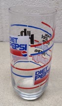 Vintage Diet Pepsi Uh Huh You Got The Right One Baby Libbey Glass 6" Red Blue image 1