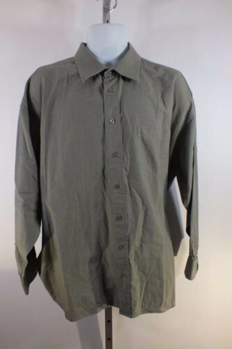 Oscar de la Renta Button Up Dress Shirt Mens Sz 18 XL Taupe Long ...