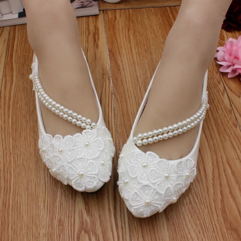 Women Ribbon Style Bridal Ballet Flats/Wedding Flat Shoes ...