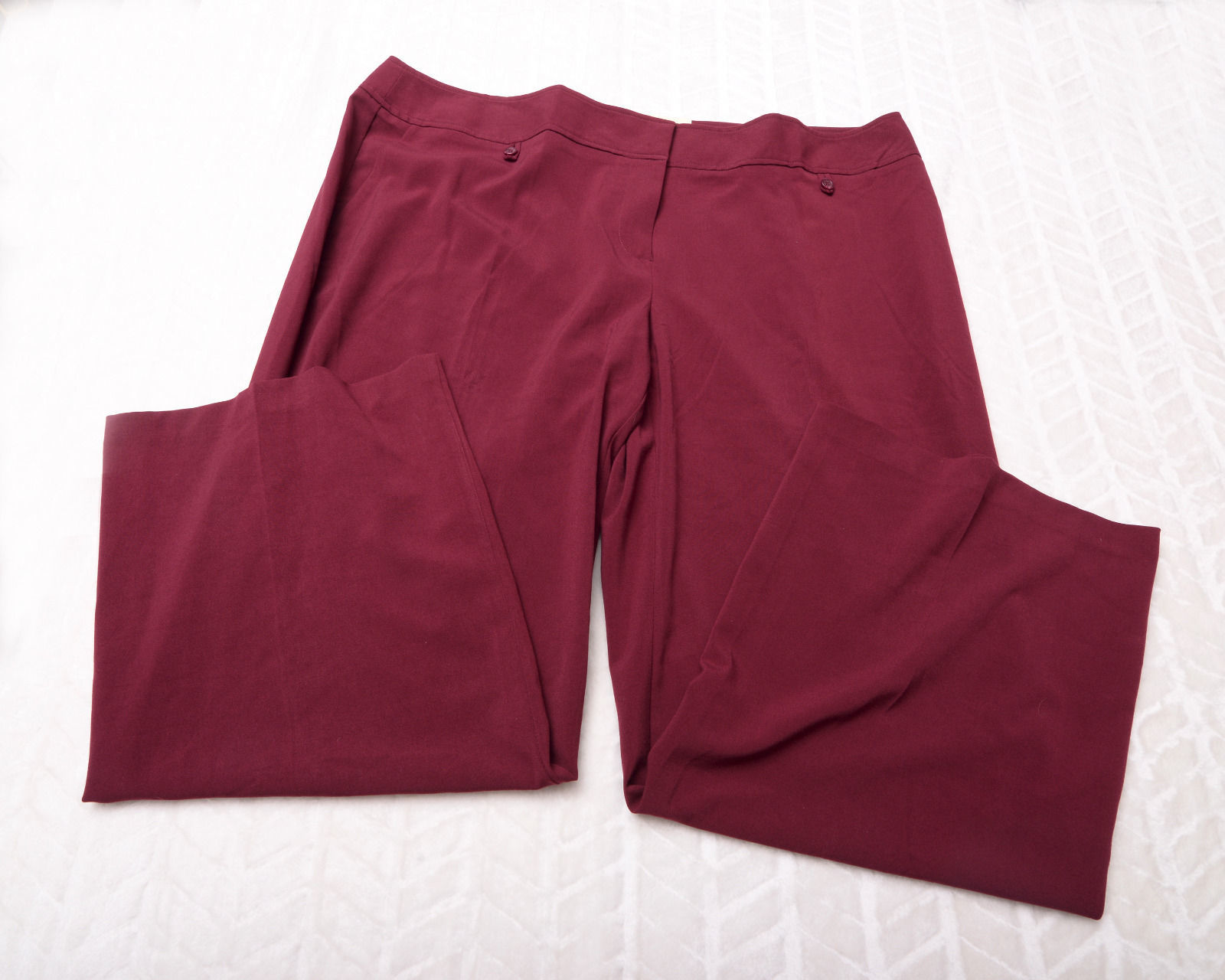 NWT NEW ROZ ALI Dress Barn Womens Dress PANTS Size 24 Burgandy - Pants