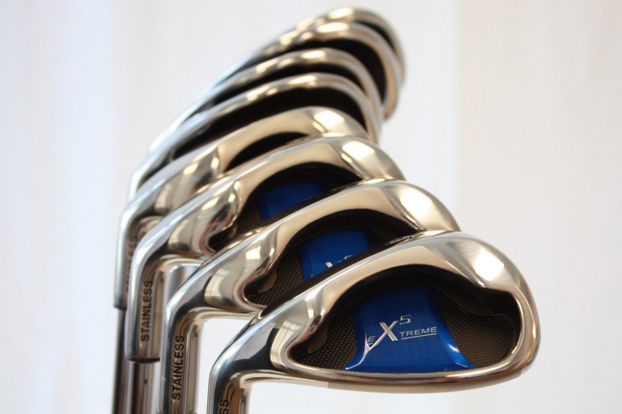 NEW EXTREME 5 MEN LEFT WIDE SOLE BLUE 3PW IRON SET MENS STANDARD LEFTY IRONS Golf Clubs