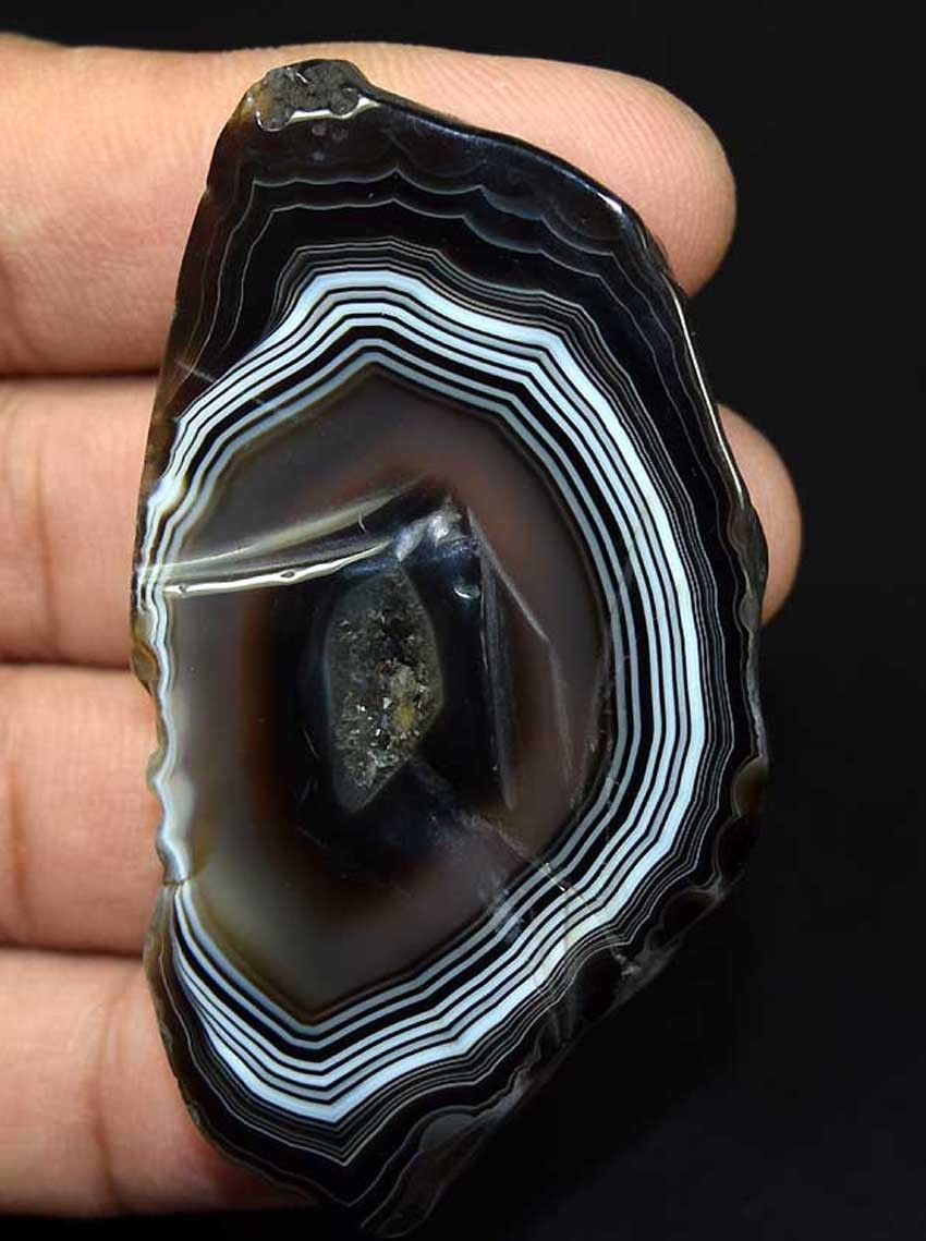 Antique 180.00 Cts. 100% Natural Black Botswana Agate Rough Slice ...