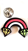 rainbow pin badge, Lapel Pin Badge / tie pin. in gift box - $10.00