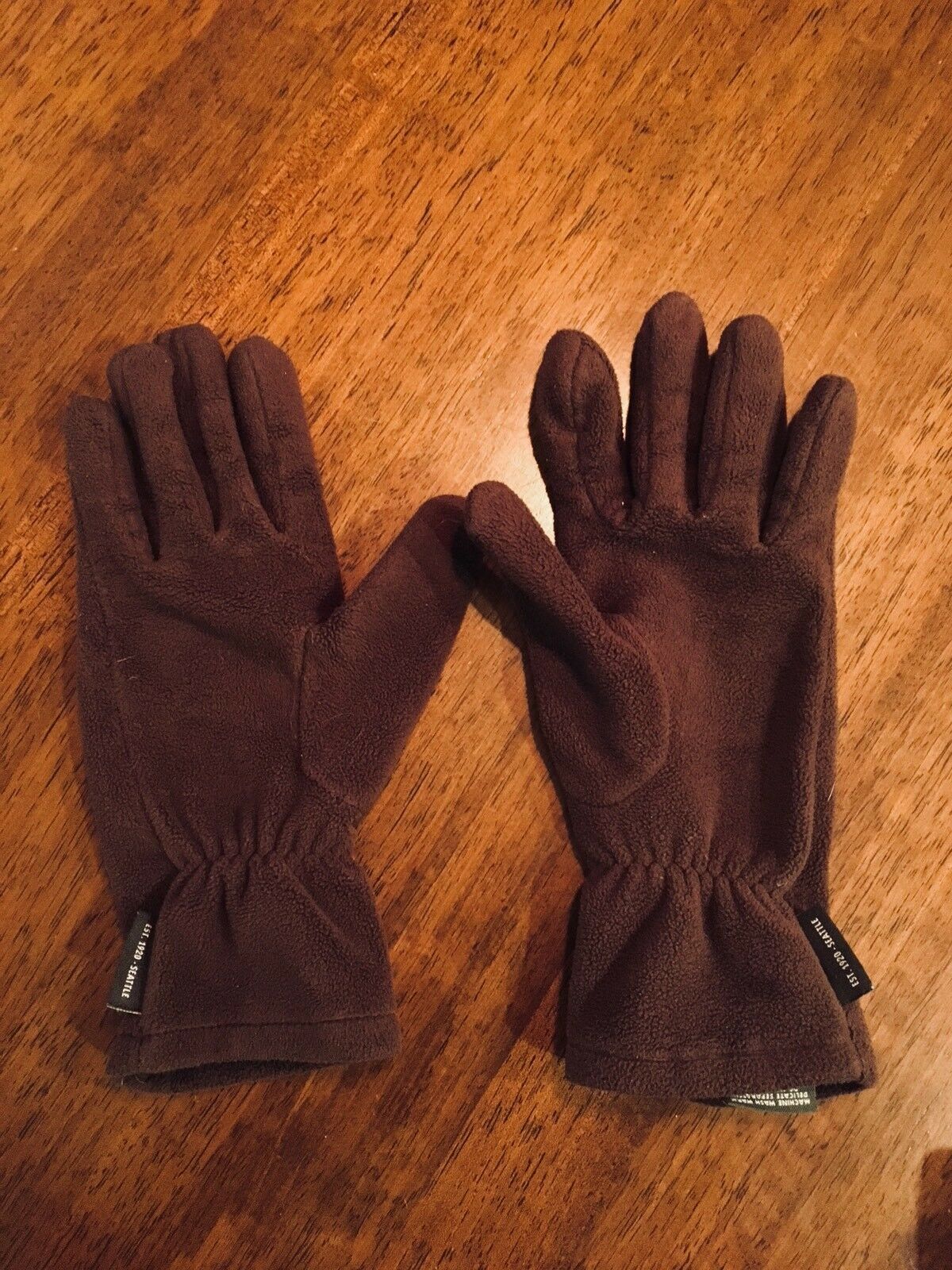 EDDIE BAUER GLOVES Polyester Fleece Womens BROWN Driving Winter Sz
