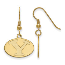 SS w/GP Brigham Young University Small Disc Logo Dangle Earrings - $75.00