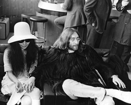 John Lennon with wife Yoko Ono 1969 Paris with coat made of human hair 16x20 Can - $69.99
