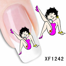 Nail Art Water Transfer Sticker Decal Stickers Pretty Girl XF1242 - $3.19