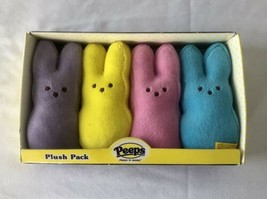 PEEPS Mini Plush Pack of 4 Bunnies #68915 - Blue Yellow Pink Purple 2010 - NEW - $38.00