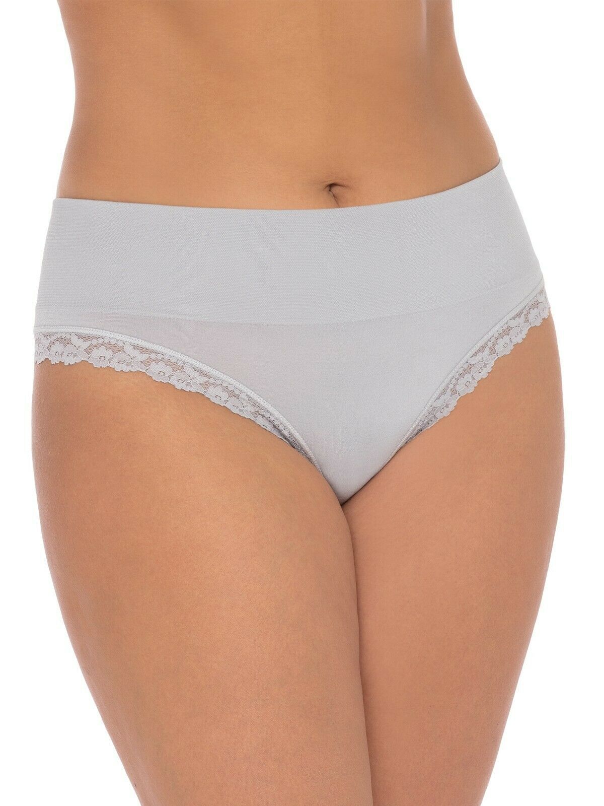 Secret Treasures Women's Wideband Seamless Thong Panties Size LARGE Grey